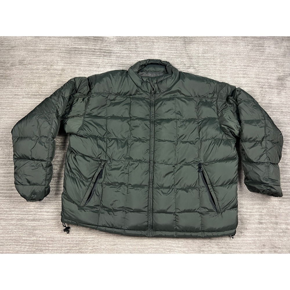 Columbia Puffer Jacket Mens XXL Green Interchange Quilted Full Zip Mock Neck